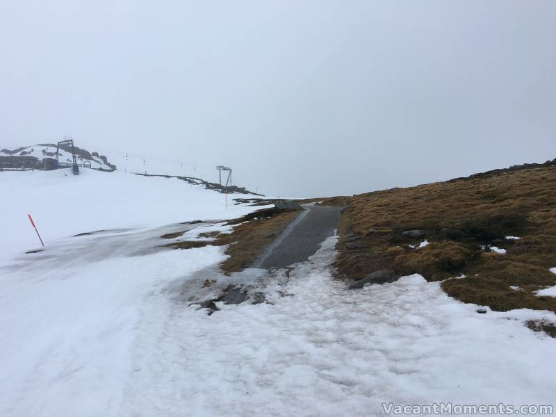 The upper slopes also took a hiding - the Koscisuzko walking track exposed in the Basin - photo courtesy of Peter