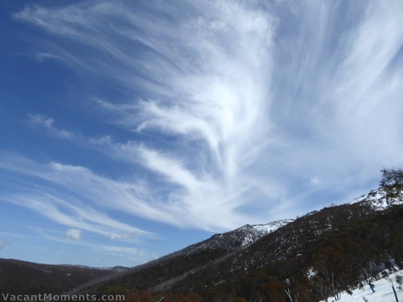 Mare's Tail yesterday afternoon over Thredbo's slopes