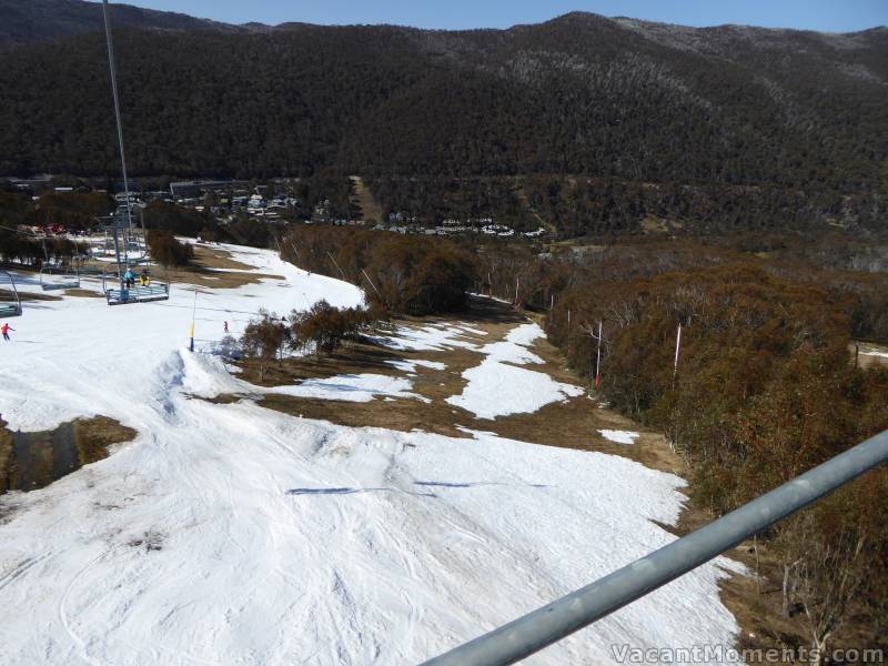 Looking back down Supertrail and towards Tower 10 from Kosi mid station