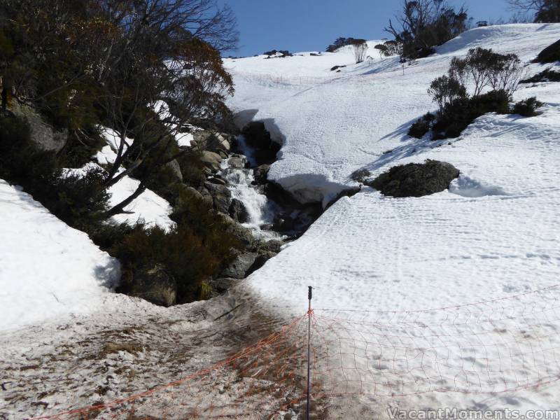 Merritts Creek at the start of the Cat Walk<BR>showing where the creek exploded out of the culvert during the last big rain