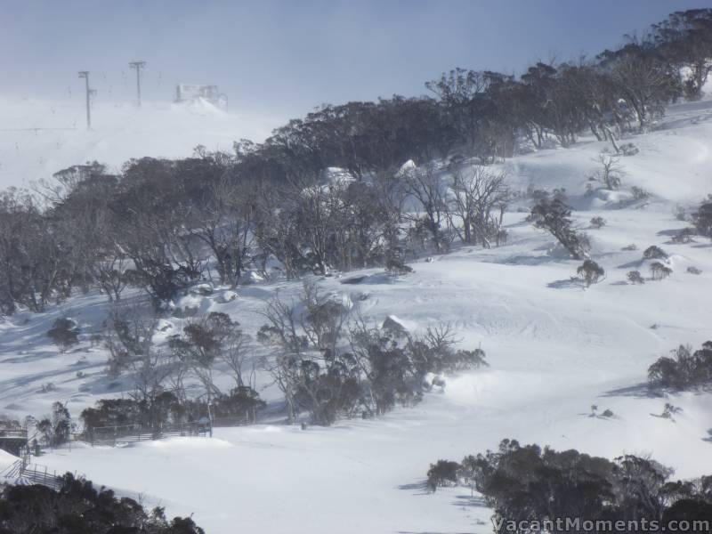 Top of Antons (note snow drift around cabin) and upper High Noon