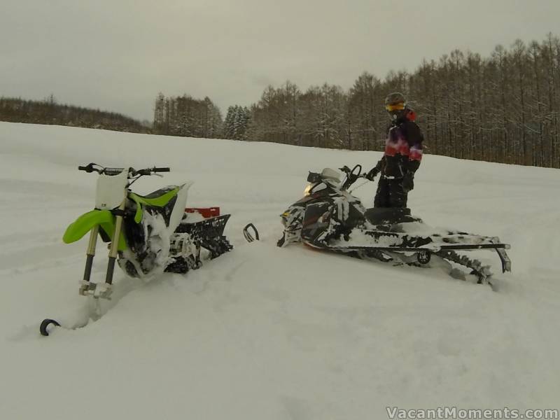 Peter's toys come out after skiing and boarding the day away