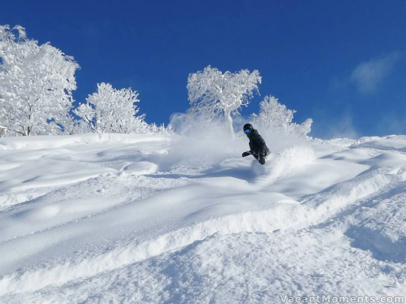 Even on piste after a fresh fall