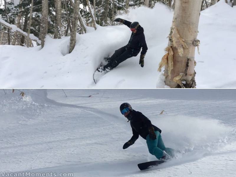 Peter and Andrea ripping up the fresh pow