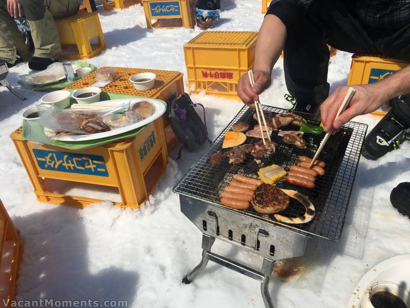 Springtime means barbeques in the snow