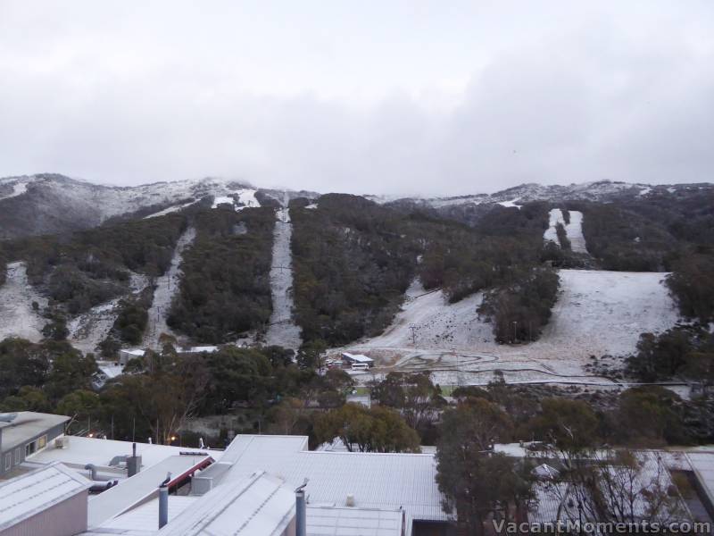 This morning - white roof tops in Thredbo